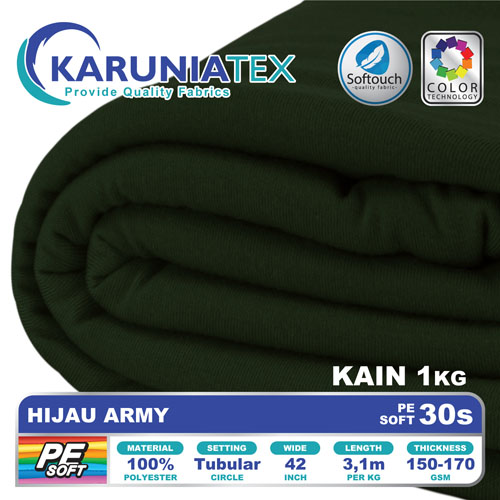 PE Soft 30S - Hijau Army - Karunia Textile Bandung