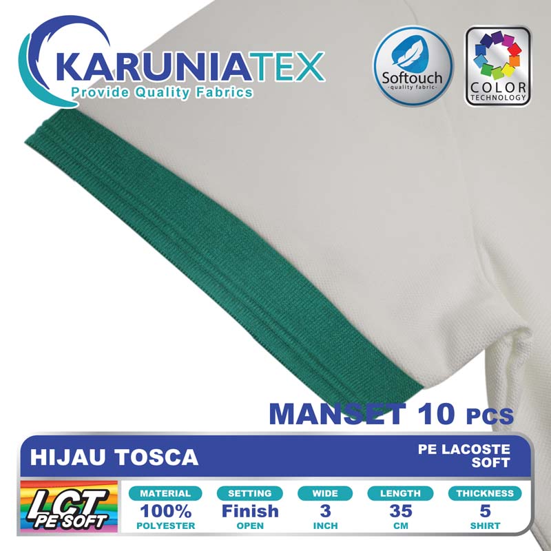 PE Lacoste Soft 30S - Hijau Tosca - Karunia Textile Bandung